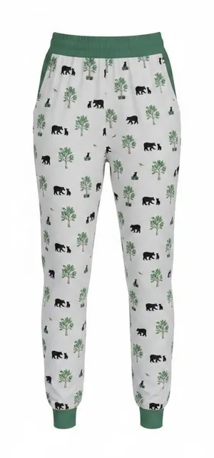 Wildflower Baby Pajama Pants Bamboo Viscose Spandex Bear Tree Print XL thumbnail 1