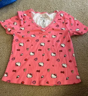 A18 Hello kitty pink T-shirt cute thumbnail 1