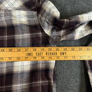 Carhartt Brown Plaid Button Down Flannel Shirt Womens Large Outdoor workwear thumbnail 6