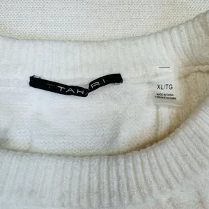 T Tahari Sweater Womens XL White Ivory Cable Knit Crew Neck Pullover Long Sleeve thumbnail 4