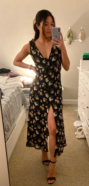 Reformation Harper Dress in Black Size 0 thumbnail 4