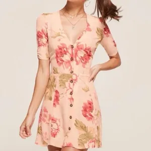 Reformation Bethany Floral Mini Morning Dress Size 6 Button Up thumbnail 8