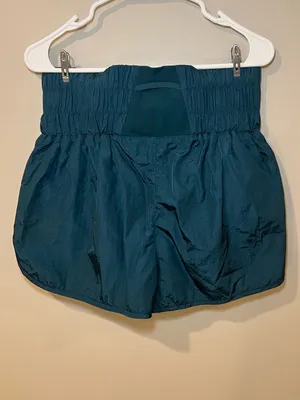 Free People The Way Home Run Shorts in Teal thumbnail 3