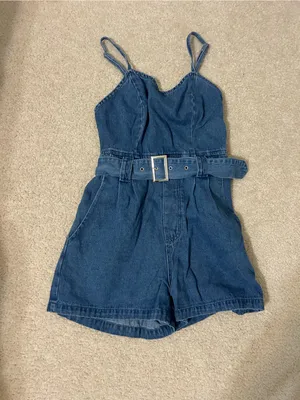 Denim Belted Romper thumbnail 2