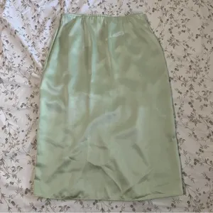 Abercrombie Mint Satin Midi Skirt thumbnail 2