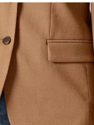 NWT J.Crew Standing Collar Blazer in Warm Camel Wool-blend Flannel Jacket 14 thumbnail 2