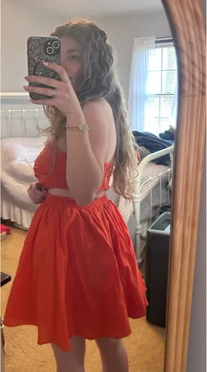 Mabel Burnt Orange Cutout Dress thumbnail 3