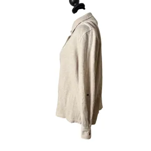 Ralph Lauren Waffle Knit Shirt Button Up Shacket Womens S Quiet Luxury Crest thumbnail 7