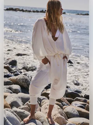 Free people elowen one piece jumpsuit NWT $78 clean ivory XS thumbnail 5