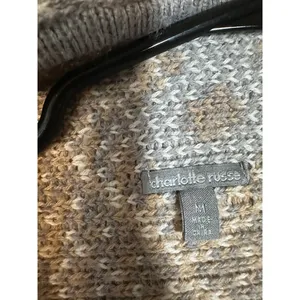Charlotte Russe Gray Multi Waterfall Open Front Cardigan Women Sz M thumbnail 3
