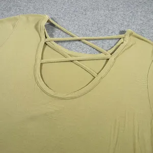 NEW American Eagle Womens XL Top Shirt Athletic Green Stretch Lightweight‎ Cross thumbnail 3