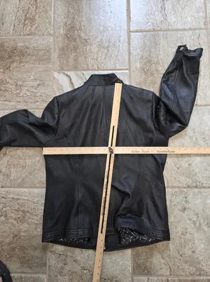 Bradley Bayou Womens Black Leather Jacket Coat Size Large Zip Retro Grunge thumbnail 6