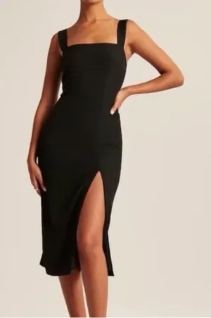 Abercrombie & Fitch Large Midi Dress Square Neck Stretch Empire Waist Sleeveless thumbnail 1