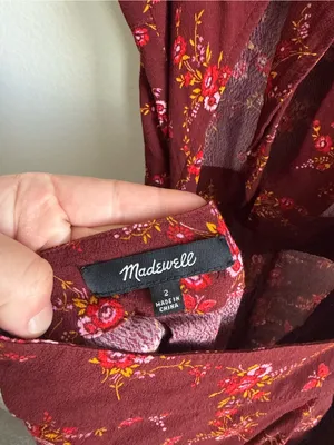 Madewell Apron Bowback Jumpsuit Red Floral Wide Leg Open Back Size 2 thumbnail 13