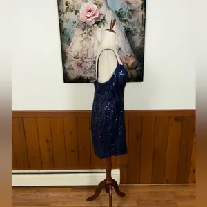 Gorgeous Jaeden Navy Sequin Prom Dress thumbnail 4