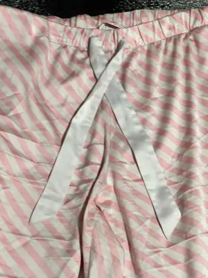 Womens large Victoria's Secret pajama pants w/drawstring & pockets-pink striped thumbnail 5