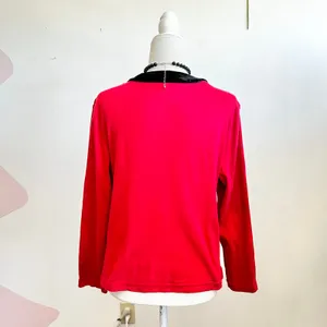 Good Fortune Red Cardigan Y2K 2000s Vampire Romantic Layering XL‎ thumbnail 2