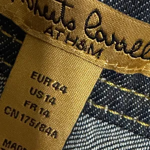 Roberto Cavalli H&M Dark Wash Bootcut Jeans Womens 14 Low Rise Gold 34x32 thumbnail 5