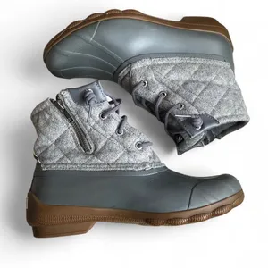 Sperry Women's Size 7.5 Gray Rain Short Boots Booties Gray Quilted Short. thumbnail 7