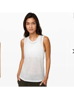 Lululemon Womens Tall Tank White Size 6 Women's Activewear Workout Exercise Run thumbnail 5