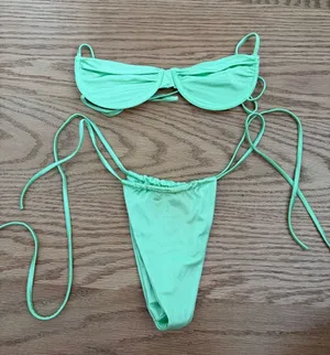 Frankie’s bikinis Green String Bikini Swim Set thumbnail 1