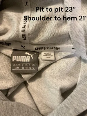 PUMA Keeps You Dry Women’s Gray Cropped Hoodie Sweatshirt Size M thumbnail 4