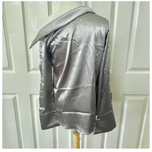 New Revival grey off the shoulder long sleeve blouse thumbnail 5