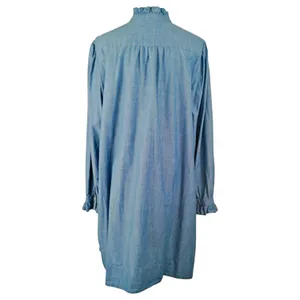 J.Crew Classic Ruffle Front Chambray Dress Sz 2XL XXL Modest Boho Western thumbnail 3
