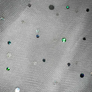 White mesh Sparkly top. Silver Size L thumbnail 5