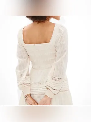 American Eagle Outfitters Women’s Boho Smocked Long Sleeve Mini Dress Size XS thumbnail 2