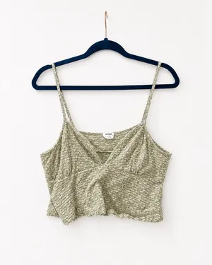 Sage Green Floral Cropped Cami Top thumbnail 1