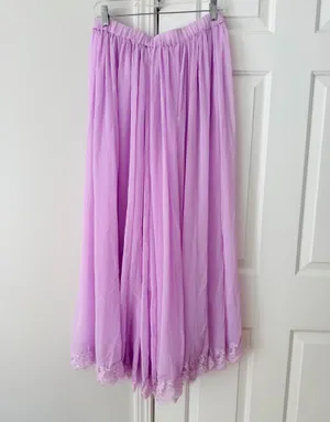 Anthropologie Sheer Volume Lace Hem Maxi Skirt, Size S/M thumbnail 9