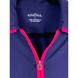 KINONA Golf Top Women S Navy Pink White Sleeveless 1/4 Zip Colorblock NWT thumbnail 6
