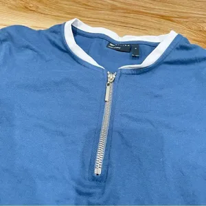 ASOS Blue and White Short Sleeve Shirt Womens Small thumbnail 2