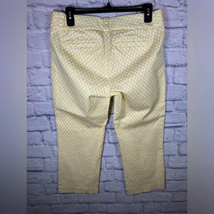 J. Crew Yellow White City‎ Fit Stretch Cropped Pant Womens size 6 thumbnail 6