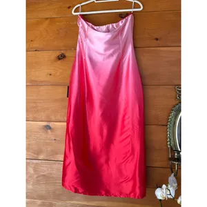 NWT Lulus Indescribable Poise Pink Ombre Satin Strapless Midi Dress Gala Size L thumbnail 7