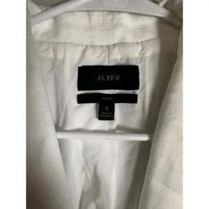 J.Crew Parke Blazer‎ White Stretch Linen Blend Classic Fit Jacket H9710 Size 2 thumbnail 2