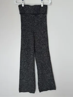 Aerie Sweater Pants Flare Gray Thick Knit Cozy Loungewear Soft & Stretchy Size S thumbnail 5