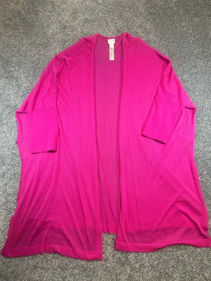 Chico's Bright Fuchsia Open-Front Women's Cardigan thumbnail 3