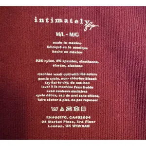 Intimately‎ Free People Wine Red Sheer Mesh Long Sleeve Ribbed Crop Top M/L thumbnail 2