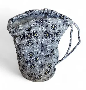 NWOT Vera Bradley Gray Floral Drawstring Shoulder Bag thumbnail 2