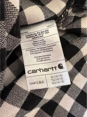 Carhartt Women’s Rugged Flex Loose Midweight Flannel Long Sleeve Plaid Shirt XL thumbnail 8