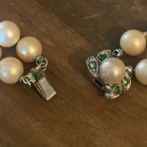 Vintage layered faux pearl necklace thumbnail 5