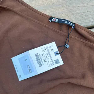 NWT Zara Brown Asymmetrical One Shoulder Brown‎ Blouse Size Large thumbnail 5