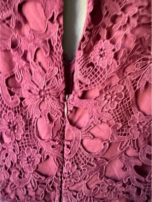 ASTR The Label Burgundy Lace Long Sleeve Dress Medium thumbnail 8