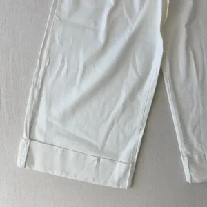 Maeve Anthropologie Wide Leg Crop Pleated Pants Womens 31T White Denim High Rise thumbnail 6