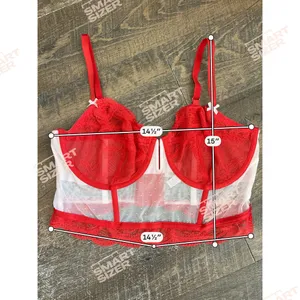 Auden Red & White Lace Underwire Bustier Longline Bra Size‎ XL thumbnail 8