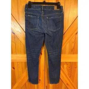 American Eagle Women's Size 0 Blue Tom Girl Distressed Dark Wash Stretch Jeans ( thumbnail 4