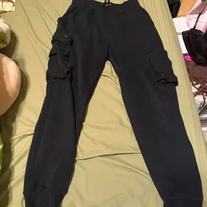 Rebel Minds Black Cargo Jogger Sweatpants Streetwear Size L thumbnail 1