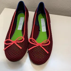 Rothy's Women's The Ballet Flat With Bows in Berry‎ Mesh 7.5 thumbnail 4